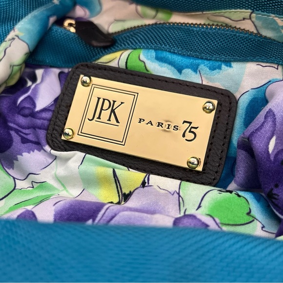 JPK PARIS 75 Large Teal Nylon Canvas Hobo Bag - Picture 8 of 15